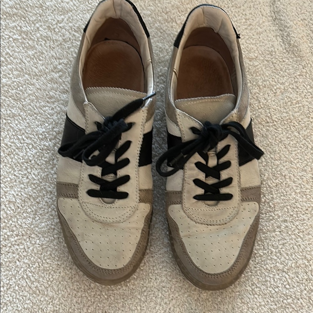 Miz Mooz Black and White Sneakers with Sleek Design